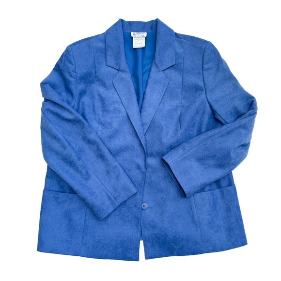 Vintage D’Allaird’s Blue Skirt Suit Set – Size 15 Jacket & Size 16 Skirt - Picture 2 of 7